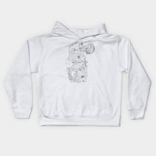 Pencil hand-drawn Snake sleeve design Kids Hoodie